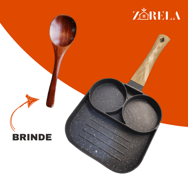 Frigideira Antiaderente 3 em 1 + Brinde